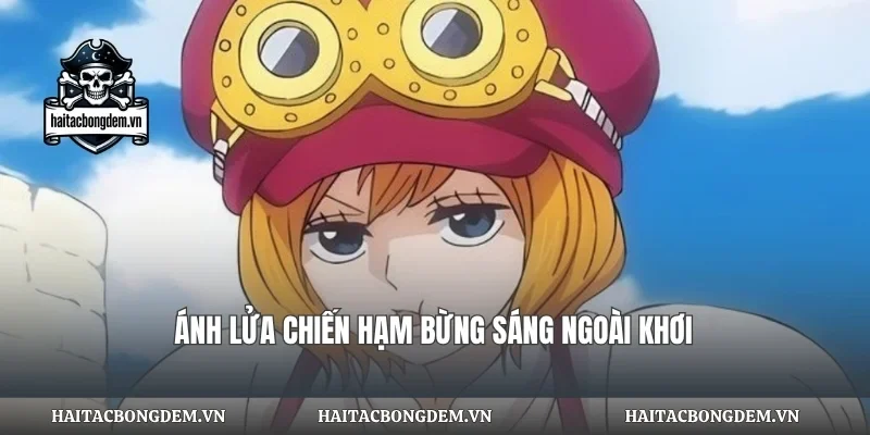 Ánh lửa chiến hạm bừng sáng ngoài khơi