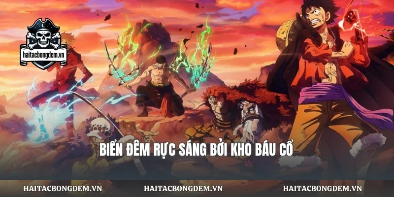 Biển đêm rực sáng bởi kho báu cổ