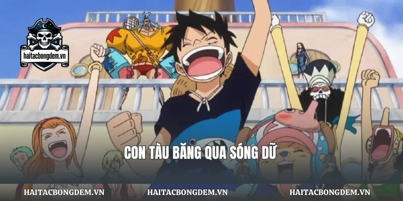 Con tàu băng qua sóng dữ