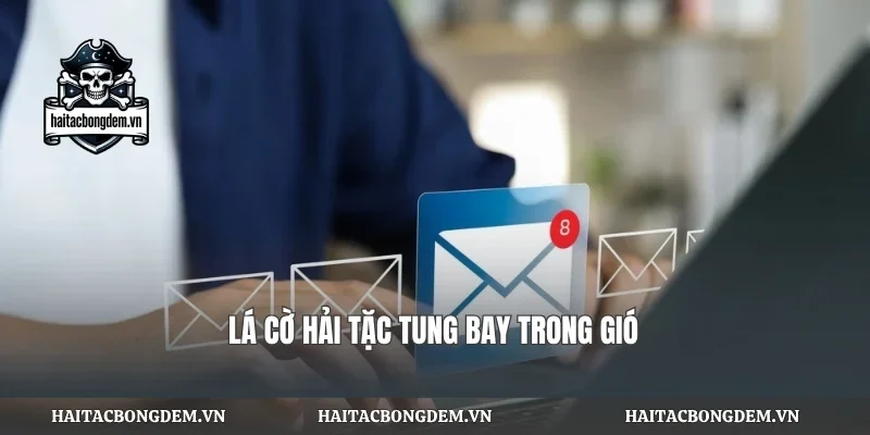 Lá cờ hải tặc tung bay trong gió