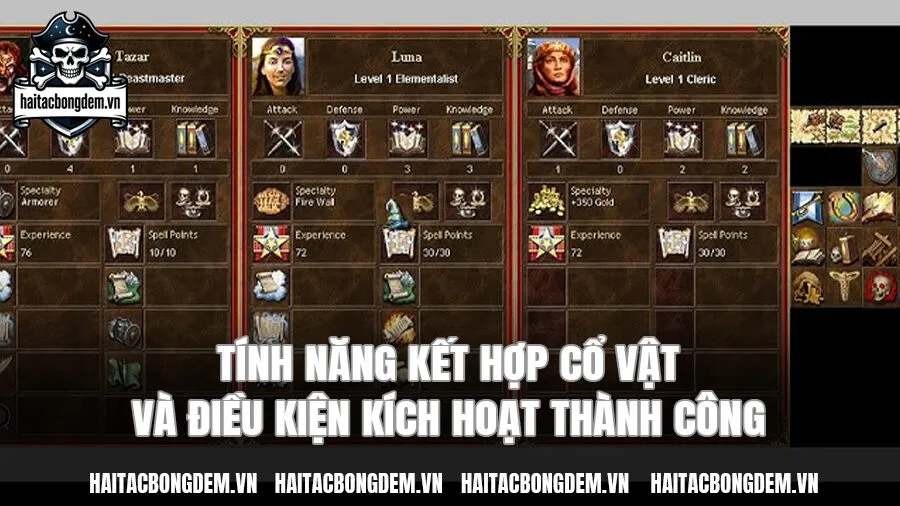 Tính năng kết hợp cổ vật trong trò chơi và điều kiện kích hoạt thành công
